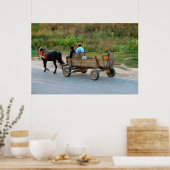 Rumänien, Pferd und Karren Poster (Küche)
