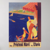 Rumänien Print, Retro Travel Poster, Eforie Rumäni Poster (Vorne)