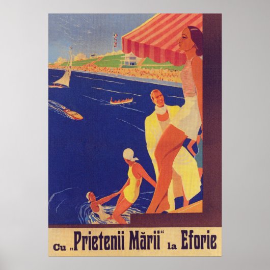 Rumänien Print, Retro Travel Poster, Eforie Rumäni Poster (Vorne)