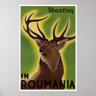 Rumänien Reiseplakat Jagddruck Sportkunst Poster