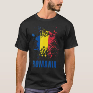 Rumänien Retro Vintage Wasserfarben Sport Rumänisc T-Shirt