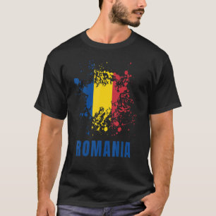 Rumänien Retro Vintage Wasserfarben Sport Rumänisc T-Shirt