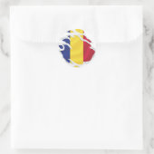 Rumänien Ripped Flag Classic Round Aufkleber (Tasche)