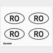 Rumänien "RO" Ovaler Aufkleber (Blatt)