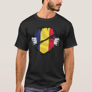 Rumänien - Roots-Flagge Schwarz T-Shirt