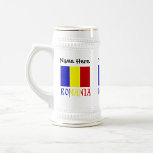 Rumänien Rumänische Flagge Schwarz Personalisierun Bierglas