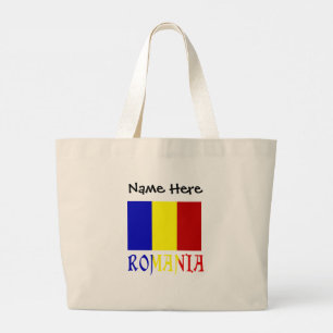 Rumänien Rumänische Flagge Schwarz Personalisierun Jumbo Stoffbeutel