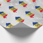 Rumänien - Rumänisches Flag Map Wrapping Paper Geschenkpapier (Ecke)