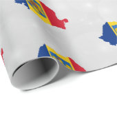 Rumänien - Rumänisches Flag Map Wrapping Paper Geschenkpapier (Rolleneckpunkt)
