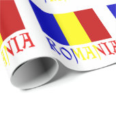 Rumänien - Rumänisches Flaggengeschenk Geschenkpapier (Rolleneckpunkt)