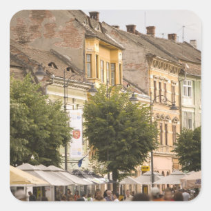 Rumänien, Sibiu. Neue Stadt. RF) Quadratischer Aufkleber