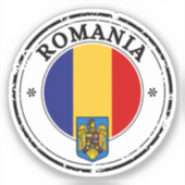 Rumänien Siegel Sticker Rundfahne für Laptop Book. (Vorderseite)