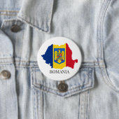 Rumänien-Silhouette, beschriftet, Button (Beispiel)