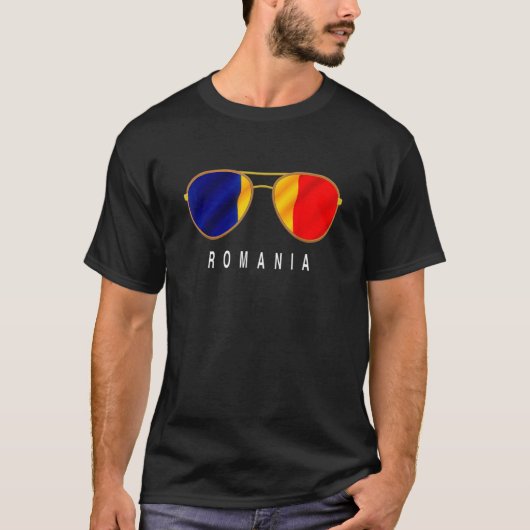 Rumänien Sonnenbrille Rumänien Flagge Rumänisch T-Shirt (Vorderseite)