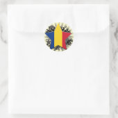 Rumänien Star Runder Aufkleber (Tasche)