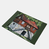 Rumänien - Traditionelles Haus - Acrylmalerei Fußmatte (Schrägansicht)