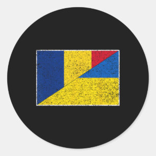 Rumänien Ukraine Flagge Rumänischer Ukrainischer S Runder Aufkleber