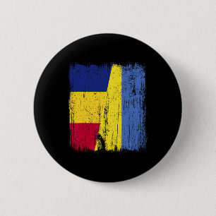 Rumänien Ukraine Halbflagge Rumänisches Ukrainisch Button
