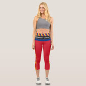 Rumänien und Rumänien - Flaggenmode, Fitness, Spor Capri Leggings (Vorderseite)