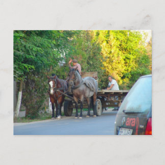 Rumänien, Verkehr antike und moderne Postkarte