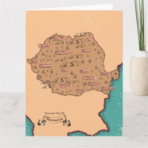 Rumänien Vintage Landkreise Karte