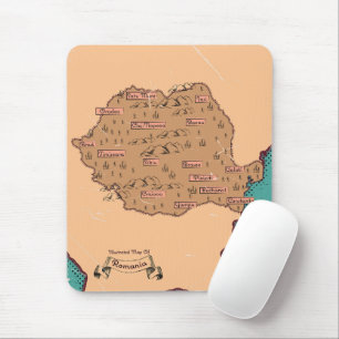Rumänien Vintage Landkreise Karte Mousepad