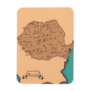 Rumänien Vintage-Landkreiskarte Magnet