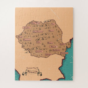 Rumänien Vintage-Landkreiskarte Puzzle