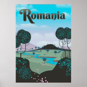 Rumänien Vintage-Landschaft-Reiseposter Poster