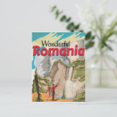 Rumänien Vintage Travel Poster Postkarte (Stehend Vorderseite)