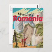 Rumänien Vintage Travel Poster Postkarte (Vorne/Hinten)