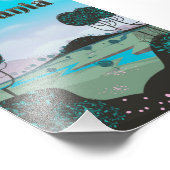 Rumänien - Vintages Landschaftsschutzposter Fotodruck (Ecke)