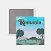 Rumänien - Vintages Landschaftsschutzposter Magnet (Vorderseite/Rückseite)