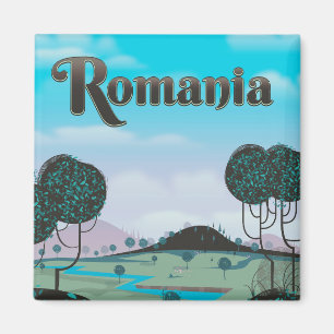 Rumänien - Vintages Landschaftsschutzposter Magnet