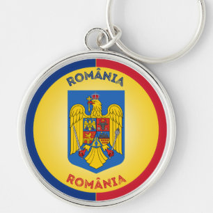 Rumänien Wappen Kreisform Schlüsselanhänger