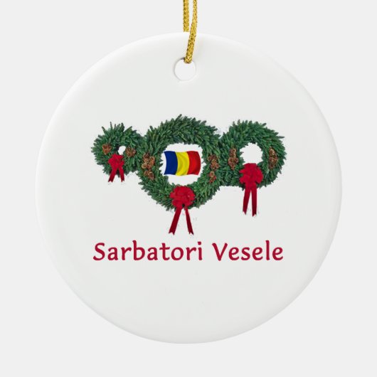 Rumänien-Weihnachten 2 Keramik Ornament (Vorne)