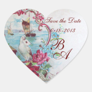 RUMÄNIENMONOGRAMM, Save the Date Herz-Aufkleber
