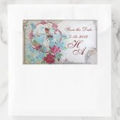 RUMÄNIENMONOGRAMM, Save the Date Rechteckiger Aufkleber (Tasche)