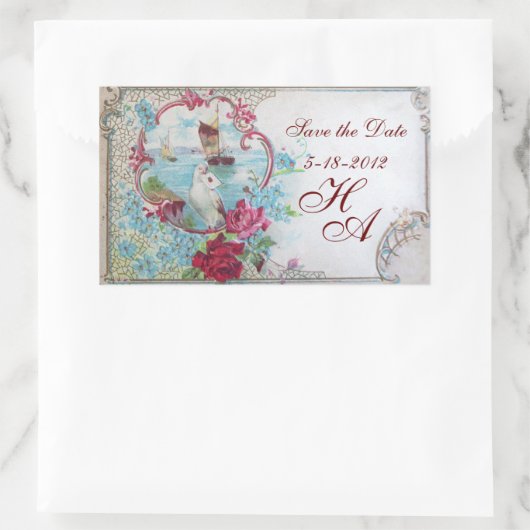 RUMÄNIENMONOGRAMM, Save the Date Rechteckiger Aufkleber (Tasche)