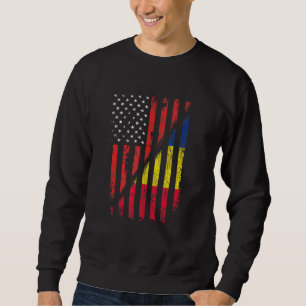 Rumänisch American Flag Retro Style USA Rumänien F Sweatshirt