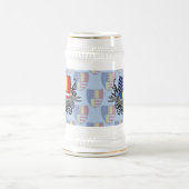 Rumänisch-Amerikanische Schild-Flagge Bierglas (Mittel)