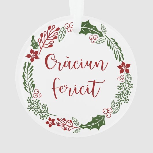 Rumänisch Frohe Weihnachtsfeiertag, Crăciun ferici Ornament (Rückseite)