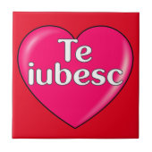 Rumänisch - Ich Liebe Sie Fliese (Vorderseite)