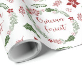 Rumänisch Merry Christmas Wreath, Crăciun fericity Geschenkpapier (Rolleneckpunkt)