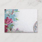 RUMÄNISCH,ROSE,BLUE BLUMEN,Weiße Taubenblume Visitenkarte (Rückseite)