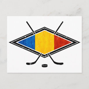 Rumänische Eishockeyflagge Postkarte