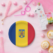 Rumänische Fahnenwappen Pappteller (Party)