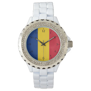 Rumänische Flagge Armbanduhr
