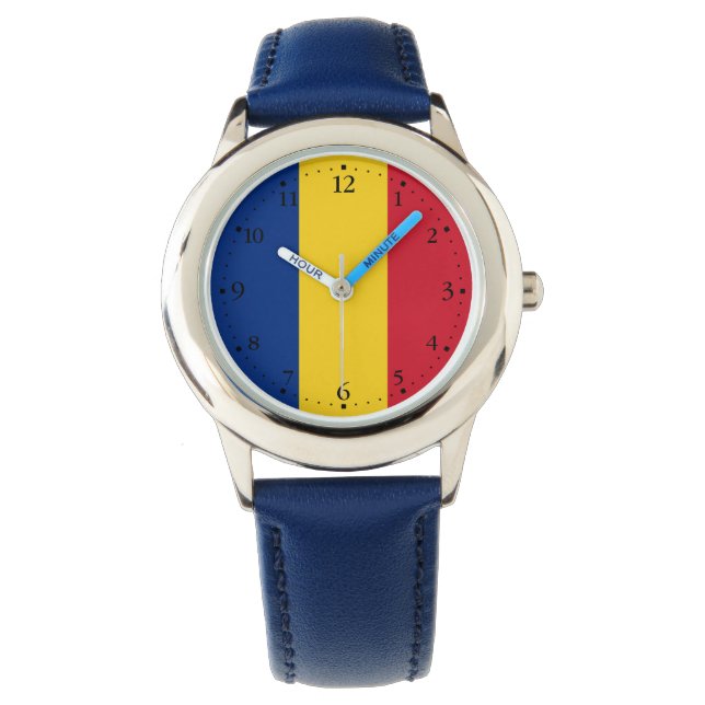 Rumänische Flagge Armbanduhr (Vorderseite)