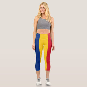 Rumänische Flagge Capri Leggings